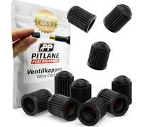 Capuchons de Valve Pitlane Performance® - Lot de 10 pour Pneus de Voiture, Couvre-Valves, Capsules de Valve pour Automobiles, SUV, Motos, Vélos - Adaptés à Tous Les Valves Schrader (Noir)
