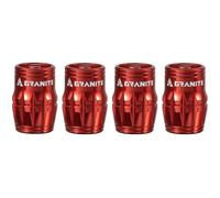 Capuchons de valves Granite Design CNC Schrader/Demonte Obus Juicy Nipples (x4) Rouge