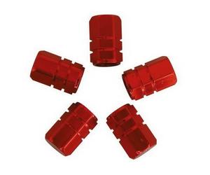 Capuchons de valves piston - CARPOINT - Universel - Rouge - Jeu de 5 - Accessoire auto