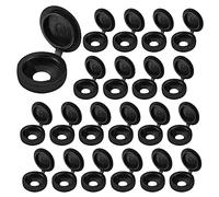 Capuchons de Vis à Charnière,200pcs Cache Vis Bouchon Plastique Couvercles à Vis Rabattables Cache Trou pour Décoration de Maisons, Armoires et Armoires de Meubles(Noir)