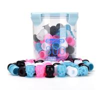 Capuchons d'encre de tatouage avec conteneur, ATOMUS 100pcs Couleur mixte Crâne jetable Encres tasses avec 800ml Boîte de conteneur Pigment Permanent Maquillage Kit d'approvisionnement