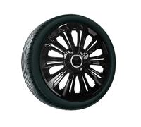 Centurion Lot de 4 enjoliveurs Extra forts Noir laqué 15"