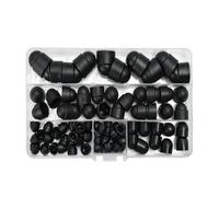 Capuchons hexagonaux noirs/blancs en plastique PE, protection sans filetage, écrou Acron, dôme, vis hexagonales, boulons, assortiment d'écrous M4, M5, M6, M8, M10(Noir)