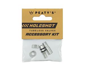 Capuchons valves Tubeless Peaty's Holeshot Fast Flow Argenté
