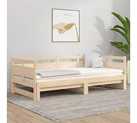 Capwee Canapé Convertible 2 Places Lit Coulissant 2 Places Canapé-lit Convertible Banquette Lit d'invité Bois de pin solide-Naturel-2x (90 x 190) cm