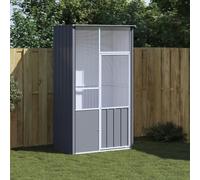 Capwee Grande Cage Oiseau Volière Perroquet XXL Cage à perruchesAcier galvanisé-Anthracite-115 x 78 x 200 cm