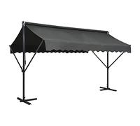 Capwee Store Banne Autoportant Double Pente à Manivelle Auvent autoportant pour Balcons Terrasse et Jardin-Anthracite-4 x 3 m