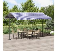 Capwee Store Banne Autoportant Double Pente à Manivelle Auvent autoportant pour Balcons Terrasse et Jardin-Blanc-4 x 3 m