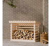 Capwee Support pour Bois de Chauffage Range buche Exterieur Rangement Bois Exterieur Bois de pin-Naturel-108 x 73 x 79 cm