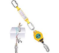 CAPXXIN Câble de sécurité anti-chute avec cordon rétractable, ligne de vie auto-rétractable avec emballage tampon, dispositif de sécurité en hauteur pour sites d'escalade, charge de 150 kg nécessaire