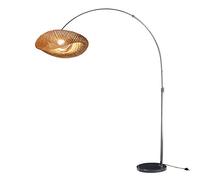 CAPXXIN Lampadaire, Lampadaire de Chevet LED Moderne Contemporain en Bambou Simple Asie avec Bras en Arc en Bois pour Salon Chambre Bureau Bureau - Taille: Grand (TypB: Twist Shade) Needed