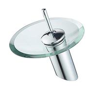 CAPXXIN Robinet de Salle de Bain Cascade en Verre Moderne mitigeur d'évier de Salle de Bain Robinet Cascade en Laiton chromé Robinet de réglage de l'eau Chaude et Froide, robinets de lavabo de Salle