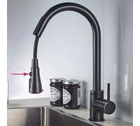 CAPXXIN Robinet mitigeur de cuisine entièrement en cuivre pour robinet d'eau froide et chaude - Canal rotatif universel, noir B nécessaire