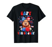 Capy 4th July Capybara Patriotic Floral Costume Fille Femme T-Shirt