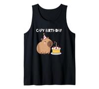 Capy Birthday - Capybara mignon avec gâteau et chapeau de fête Débardeur