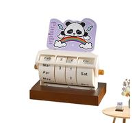 Capy Companion - Calendrier rotatif en bois pour planification de bureau | Affichage perpétuel de la date avec mois et marqueur de semaine réglable plus la disposition des anneaux numérotés pour la