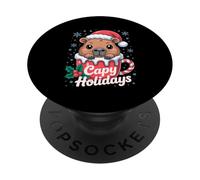 Capy Holidays Chapeau de Père Noël Capybara PopSockets PopGrip Adhésif