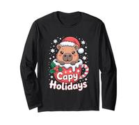 Capy Holidays Motif Amusant Style Capybara Kawaii Manche Longue