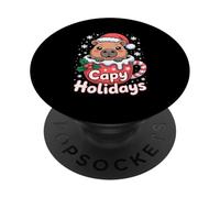 Capy Holidays Motif Amusant Style Capybara Kawaii PopSockets PopGrip Adhésif