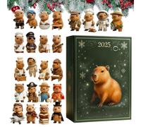Capybara 2025-24 Day Countdown Ornament | 2D Acrylic Holiday Decoration For Home Christmas Tree, Wall Window Car Mirror, Gift For Kids Adults Party Favors Seasonal Display