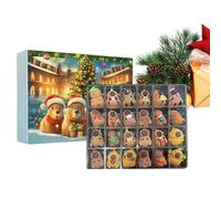 Capybara | 24 Days Cute 3D Capybara Toy Christmas Countdown Box | Animal Figurine Holiday Decor for Home, Desktop, Bookshelf, TV Cabinet, Mantel, Bedside Table, Office & Vacation