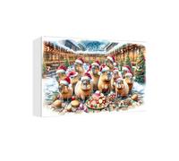 Capybara Advent Calendar 24 Days Christmas Ornament Decor | Durable acrylic Christmas countdown calendar with unique hanging ornaments for festive homes C