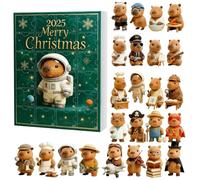 Capybara Advent Calendars 2025, 24 Days Christmas Countdown Advent Calendars with 2D Acrylic Capybara Ornaments for Adults, Kids, Friends