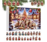 Capybara Advent Christmas - 24 Days 3d Acrylic Decor, Christmas Tree Capybara Ornament 2025 Countdown Calendar For Home Car Wall Window Adults Kids Vacation Party And Favors