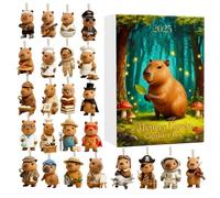 Capybara Advent Countdown Calendars 2025, 24 Days Christmas Countdown Toys With 24 PCS 2D Acrylic Cute Capybara Pendant Or Loved Of All Ages, Hanging Pendant Christmas Tree Decorations