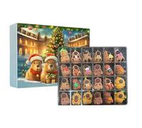 Capybara Adventt Calendar - 24-Day 3D Toy Figurines, Christmas Countdown Decoration, Holiday Home Desktop Ornament, TV Cabinet Mantel Display, Kids Adults Vacation Fun, Party Favors Accessory