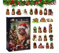 Capybara Advnt Calendar - Compte à rebours Ornaments, 3D Decorative Holiday Figures, Adorable Animal Theme Design, Creative Display Collection | Delightful Decoration with Festive Spirit for Living