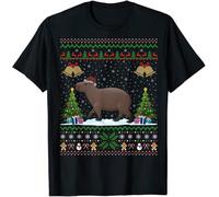 Capybara Animal Lover Xmas Gift Ugly Capybara Christmas T-Shirt Manches Courtes(3X-Large)