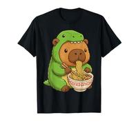 Capybara Anime Eat Ramen T-Rex Pijama drôle Graphique Kawaii T-Shirt