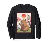 Capybara Anime Graphic Ramen Kawaii Japonais Vintage Capy Manche Longue