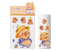 Capybara Autocollants 3D en caoutchouc souple Motif animaux de dessin animé Autocollant décoratif pour scrapbooking, planificateurs, téléphones, ordinateurs portables, bouteilles d'eau