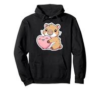 Capybara avec Un cœur Saint-Valentin Kawaii Cute Kids Sweat à Capuche