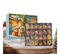 Capybara Avent De Noël, 24 Jours Jouet Capybara Décoration 3D, Calendrier Compte À Rebours Collection Animaux, pour Maison Bureau Étagère Meuble TV Cheminée Table de