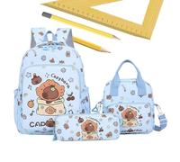 Capybara Backpack - Étui À Crayon Esthétique Et Sac À Lunch pour L'école, Collège avec Stockage Multiple, Sac De Comptabilité pour Les Voyages De Pique-Nique pour Adultes pour Adultes, Toile, Pack De