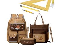 Capybara Backpack Girls, Reflective Aesthetic School Backpack, Large Capacity Shoulder Bag, 810g, Pencil Case for College Student Lovers Picnic Birthday Christmas Thoughtful Versatile Companion
