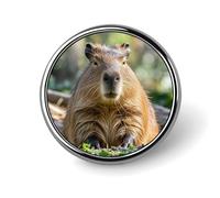 Capybara Badge rond avec yeux fermés pour homme et femme, durable et élégant, badges en métal léger pour chemises, vestes, chapeaux
