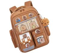 Capybara bag - Animal Backpack | School Bag ,Capybara Bookbag With 6 Badges | Cute Animals Back pack, Capybaras Casual Backpack For School, Camping, Travel, Animal Back pack with Card Badge and Keycha