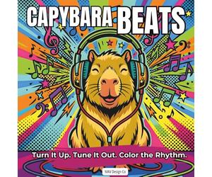 Capybara Beats Turn It Up Tune It Out Color the Rhythm: A Bold Pop Art Comic Book Style Coloring Book for Adults and Teens Featuring Chill Capybaras, Music Vibes, and Easy Stress Relief Designs