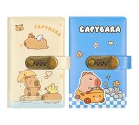Capybara Bill Tracker Carnet de notes - 100 enveloppes avec serrure à combinaison, organiseur portable en cuir synthétique pour la maison, le bureau, les voyages et les vacances, idéal pour les