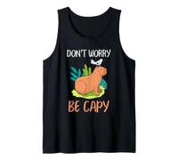 Capybara Bird Friendship Cute Don't Worry Be Capy Citation Débardeur