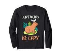 Capybara Bird Friendship Cute Don't Worry Be Capy Citation Manche Longue