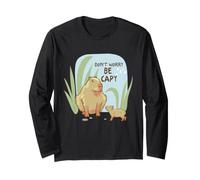 Capybara Bird Friendship Cute Don't Worry Be Capy Citation Manche Longue