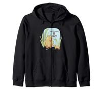 Capybara Bird Friendship Cute Don't Worry Be Capy Citation Sweat à Capuche