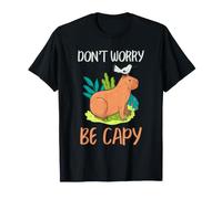 Capybara Bird Friendship Cute Don't Worry Be Capy Citation T-Shirt