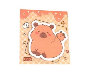 Capybara - Bloc de 30 feuilles de papier - 7,6 x 8,5 cm - Design léger de 12 g - Autocollants esthétiques pour bureau, mur, sac à dos, travail, , filles, fête, anniversaire, Pâques