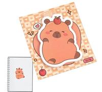 Capybara - Bloc-notes adhésives esthétiques - Avec 30 feuilles - Décoration pour articles de papeterie - Convient pour filles, enfants, adultes, école, travail, mur